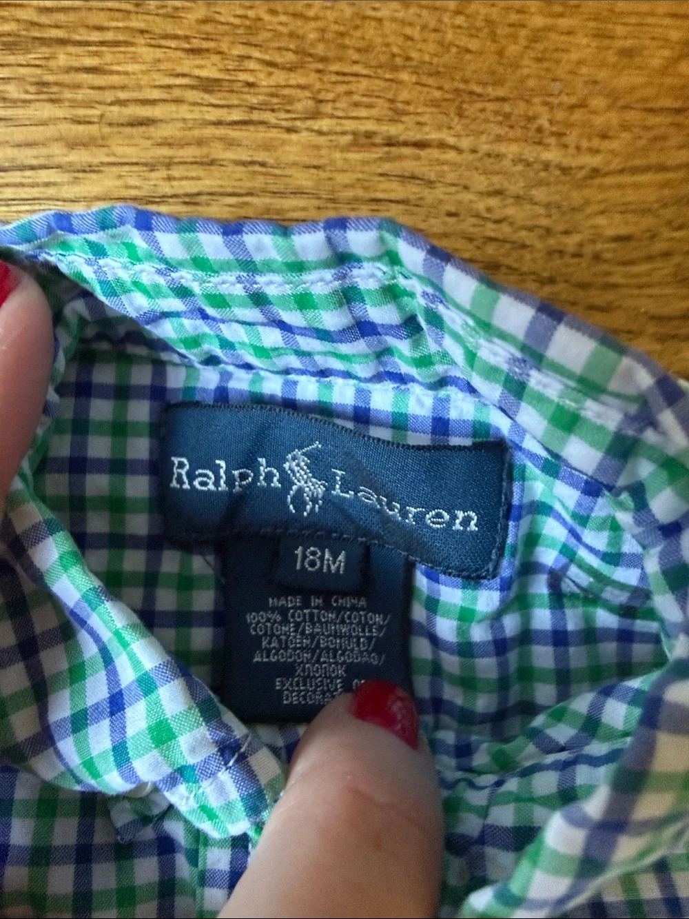 Ralph Lauren Green & Blue Plaid Button-Down Shirt